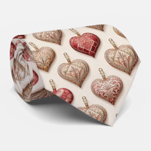 Ornate Heart Ornaments - Baroque & Quilted Tie