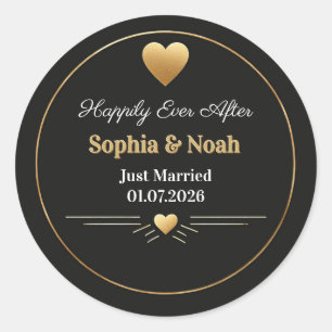 🌹 Ornate Heart Wedding Celebration Art 👑 Classic Round Sticker