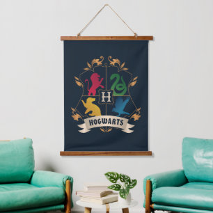 Ornate HOGWARTS™ House Crest Hanging Tapestry