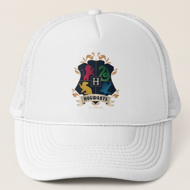 Ornate HOGWARTS™ House Crest Trucker Hat (Front)