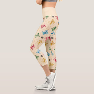Ornate HOGWARTS™ House Crests Pattern Capri Leggings