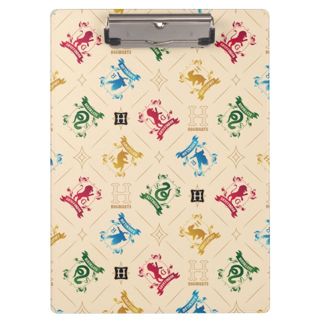 Ornate HOGWARTS™ House Crests Pattern Clipboard (Front)
