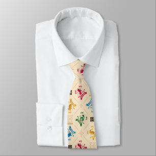 Ornate HOGWARTS™ House Crests Pattern Tie
