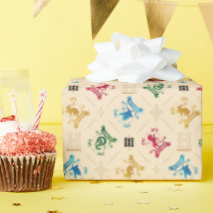 Ornate HOGWARTS™ House Crests Pattern Wrapping Paper