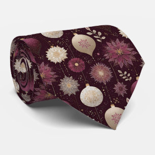 Ornate Holiday Ornament in Plum and Gold Tie