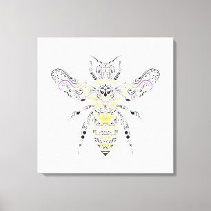 ornate honey bee canvas print