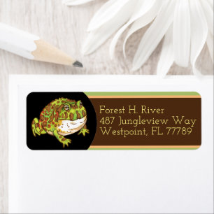 Ornate Horned Frog Return Address Label