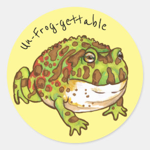 Ornate Horned Frog, un-Frog-gettable Classic Round Sticker
