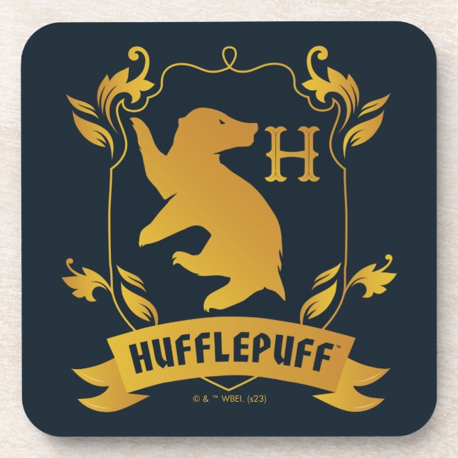 Ornate HUFFLEPUFF™ House Crest Coaster (Front)