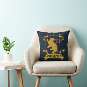Ornate HUFFLEPUFF™ House Crest Cushion