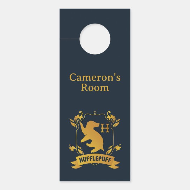 Ornate HUFFLEPUFF™ House Crest Door Hanger (Front)