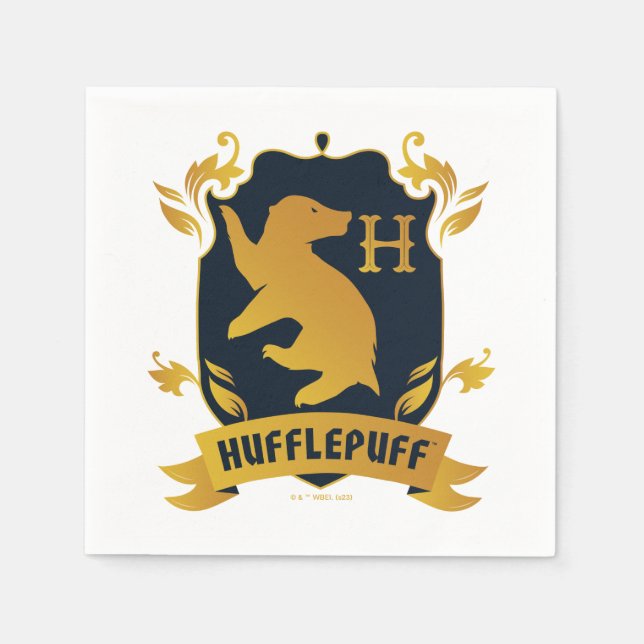 Ornate HUFFLEPUFF™ House Crest Napkin (Front)