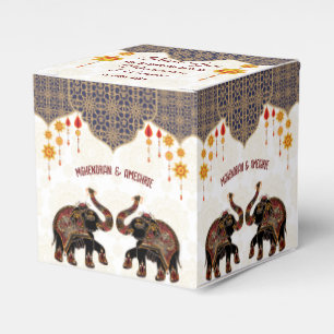 Ornate Indian elephant Indian wedding personalised Favour Box