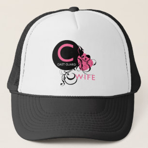 Ornate Initial - Coast Guard Wife Trucker Hat