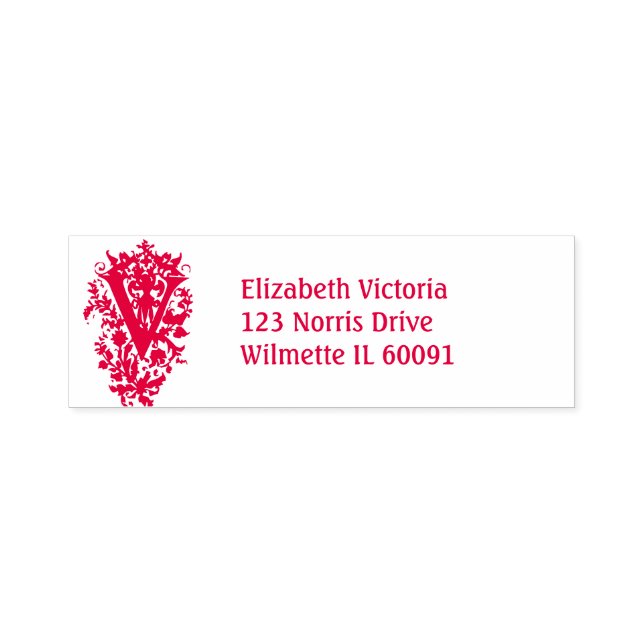 Ornate Initial V Self-inking Stamp (Design)
