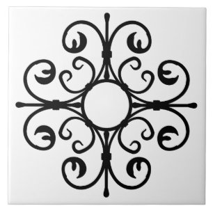 Ornate Ironwork in Black Tile
