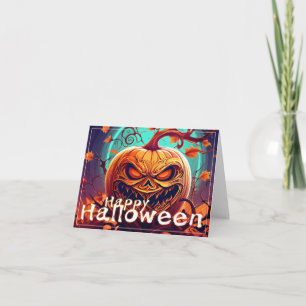 Ornate Jack-o-Lantern Twisted Branch Halloween Card