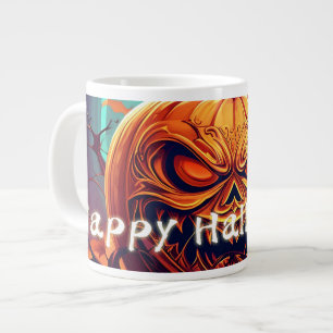 Ornate Jack-o-Lantern Twisted Branch Halloween Large Coffee Mug