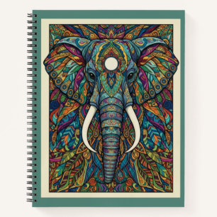 Ornate Jewel Tone Elephant Zentangle Nooracle Notebook