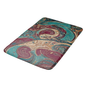 Ornate Jewel-Toned Bohemian Bath Mat