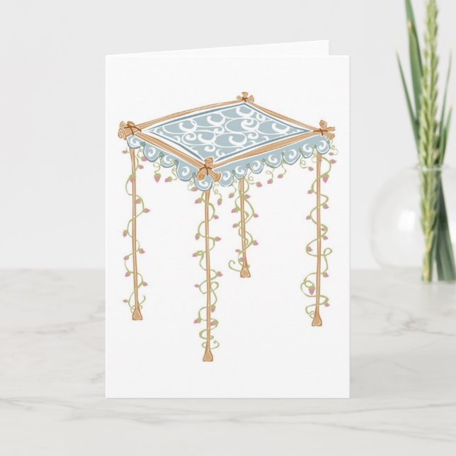 Ornate Jewish Wedding Canopy Card (Front)