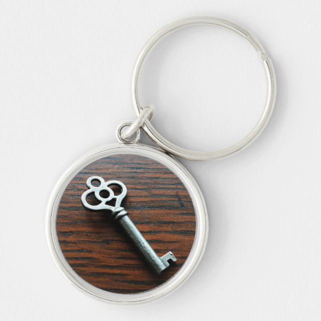 Ornate Key on Wooden Box Ring (Front)