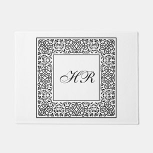 Ornate Knotwork Monogram Doormat