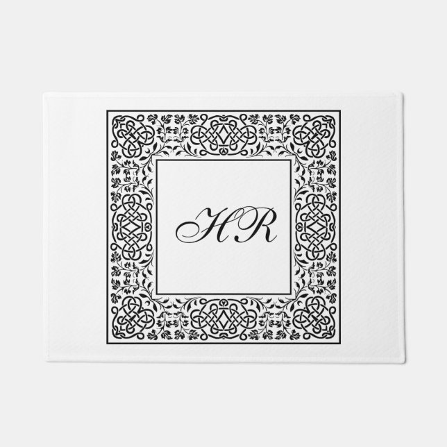 Ornate Knotwork Monogram Doormat (Front)