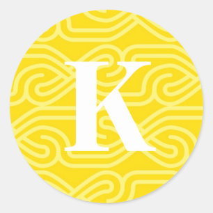 Ornate Knotwork Monogram - Letter K Classic Round Sticker