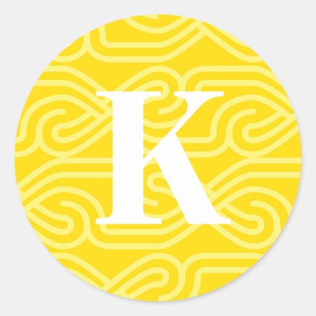Ornate Knotwork Monogram - Letter K Classic Round Sticker (Front)