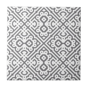 Ornate Labyrinth in Grey Ceramic Tile