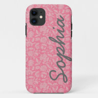 Ornate Lace Flowers Pink Custom Name iPhone 5 Case