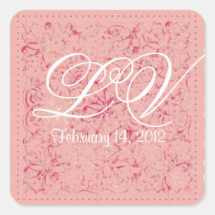 Ornate Lace Wedding Monogram Customisable Sticker