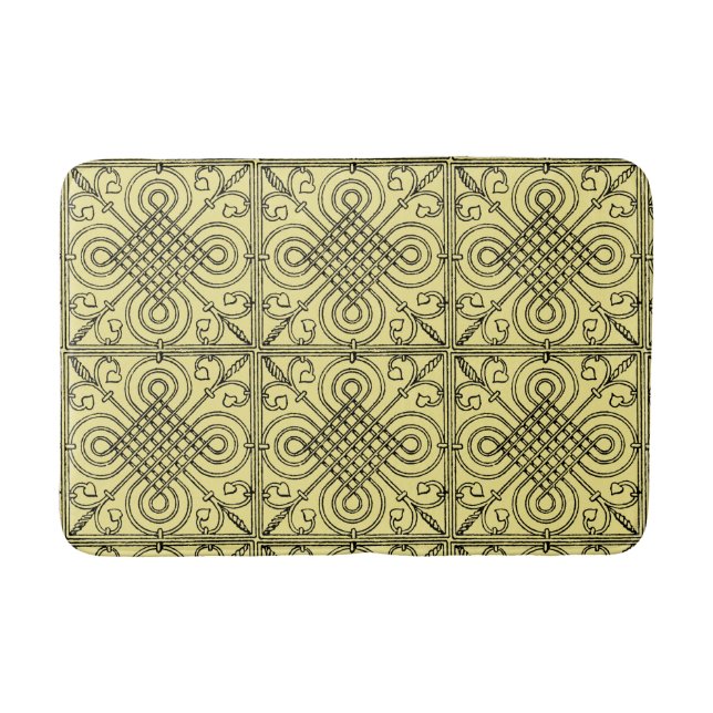 Ornate Lattice Diamond Pattern Bath Mat (Front)