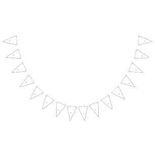 Ornate light-blue and white flower with detailed l bunting