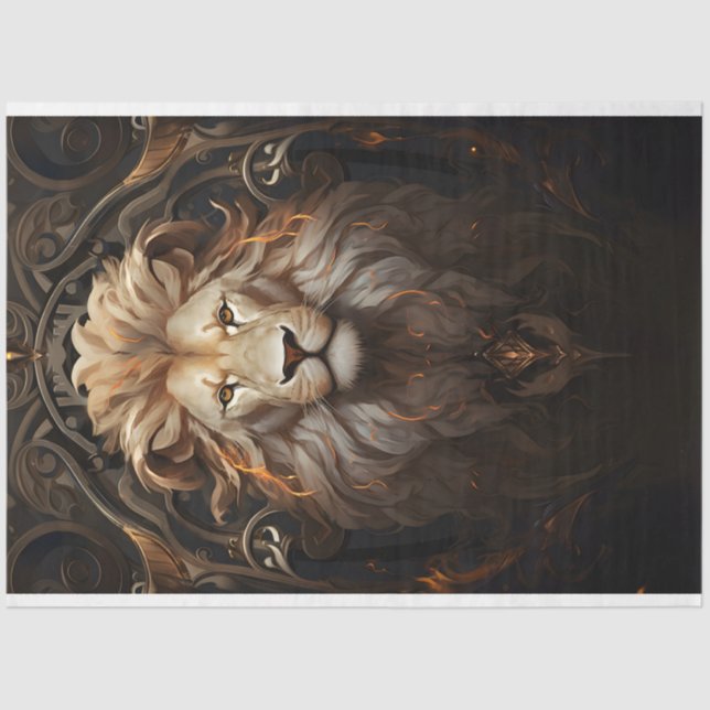 Ornate Lion Tissue Paper (Front)