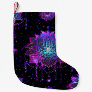 Ornate Lotus Flower Seamless Symbol Small Christmas Stocking