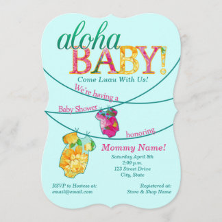 Ornate Luau Baby Shower Invitation