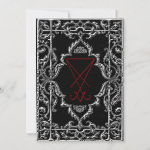 Ornate Luciferian Occult Goth Wedding Invitations