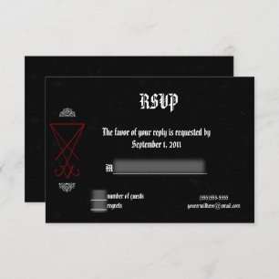 Ornate Luciferian Occult Goth Wedding RSVP Invitation