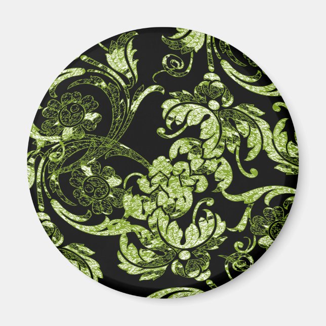 Ornate Magnet in Green & Black (Front)