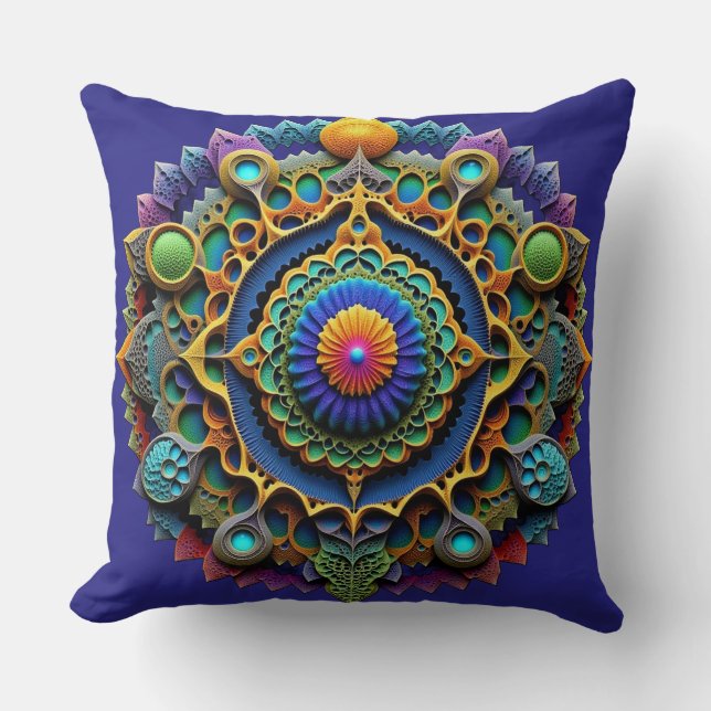 Ornate Mandala  Boho Decor Cushion (Front)