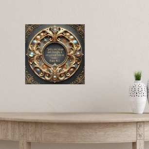 Ornate Metal and Jewels Bible Verse  Poster