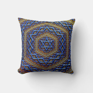Ornate Metallic Magen David Cushion