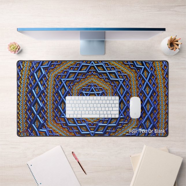 Ornate Metallic Magen David Desk Mat (Office 1)