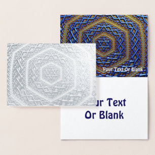 Ornate Metallic Magen David Foil Card