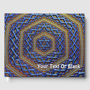 Ornate Metallic Magen David Guest Book