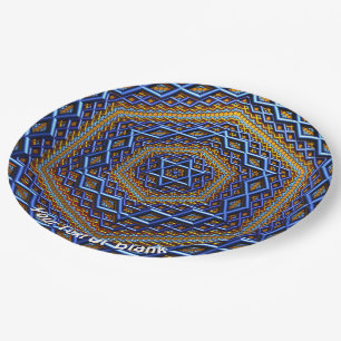 Ornate Metallic Magen David Paper Plate
