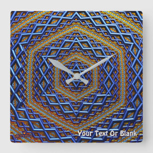 Ornate Metallic Magen David Square Wall Clock