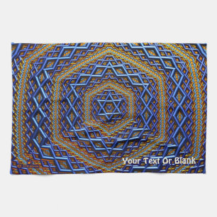 Ornate Metallic Magen David Tea Towel